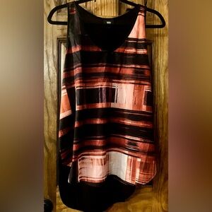 Mossimo Black and Pink Patterned Tank Top